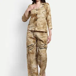 NIGHT FLOSS Abstract Printed Night suit-image-73