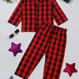Little Musketeer Girls Checked Pure Cotton Shirt With Pyjamas-image-12