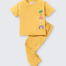 Nite Flite Girls Printed Printed Pure Cotton T-shirt With Pyjamas-picture-57