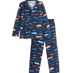 Honeyhap Boys Conversational Printed Pure Cotton Night suit-image-28