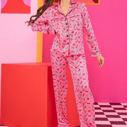 THE CLOTHING FACTORY Emily in Paris Printed Satin Night Suit-picture-16