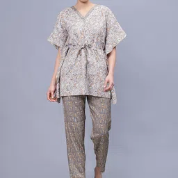 NIGHTSPREE Printed Maternity Kaftan Night suit-picture-51