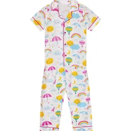 Budding Bees Boys Printed Night suit-image-18