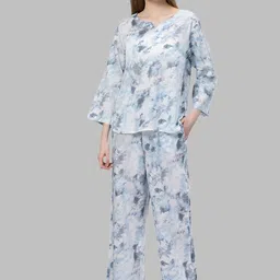 Ashtag Tie and Dyed Pure Cotton Night suit-8