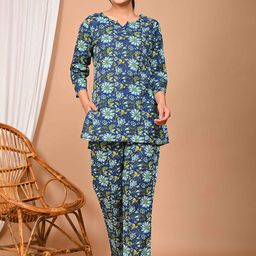 Bhoolft Floral Printed Pure Cotton Night Suit-image-70
