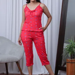 Slumber Jill Conversational Printed Shoulder Straps Night suit-picture-20