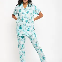FirstKrush Geometric Printed Pure Cotton Night Suit-image-45