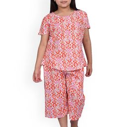 BAESD Girls Geometric Printed Pure Cotton Top & Capri-image-80