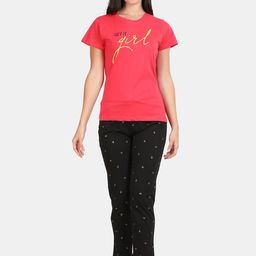 Kryptic Typography Printed Round Neck Pure Cotton Night suit-picture-40