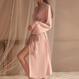 LULU & SKY Satin Belted Robe-picture-46