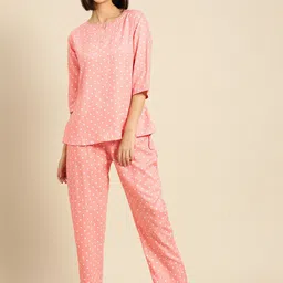Ichaa Polka Dots Printed Night Suit-image-88
