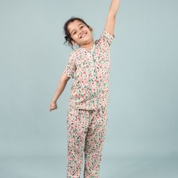 TWEENY MINI Girls Floral Printed V-Neck Shirt & Pyjama-image-27