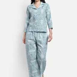 NIGHT FLOSS Geometric Printed Night suit-image-71