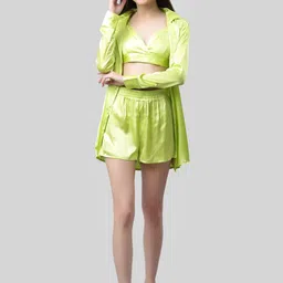 PRETTY LOVING THING Women Lime Green  3 Piece Night Suit Set PLTPJST029LIME_XS-Lime-image-31