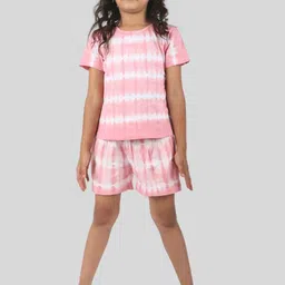 TWEENY MINI Girls Round Neck Dyed T-shirt with Shorts-image-7