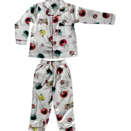 Zoom Minimondo Kids Graphic Printed Satin Night suit-image-30