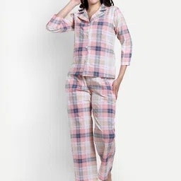 NIGHT FLOSS Checked Night suit-image-57