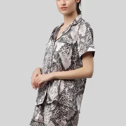 PRETTY LOVING THING Women Grey & White Printed Night suit-image-21