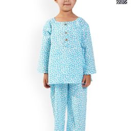 BAESD Girls Pack Of 2 Printed Long Sleeves Pure Cotton Night suits-image-35