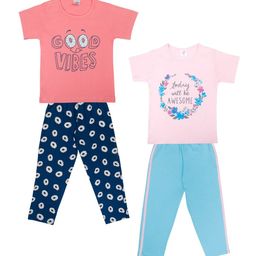 Todd N Teen Pack of 2 Girls Printed Night suit-40