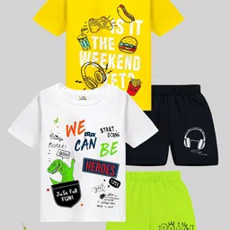 KUCHIPOO Kids Pack Of 2 Printed T-shirts With Shorts-82