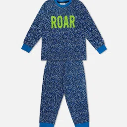 Growing Tree Kids Blue & Green Cotton Printed Night suit-picture-47