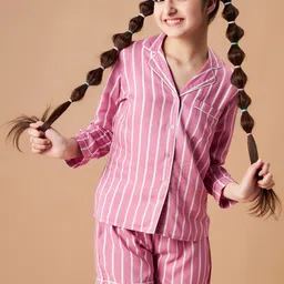 Cherry & Jerry Girls Striped Night Suit-image-51