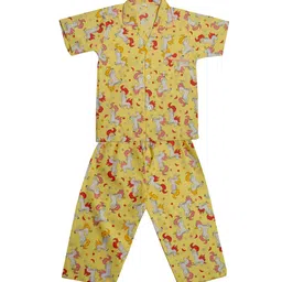 TINY HUG Boys Yellow & Red Printed Pure Cotton Night Suit-image-25