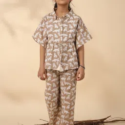 SANSKRUTIHOMES Girls Conversational Printed Pure Cotton Kaftan Night suit-image-89