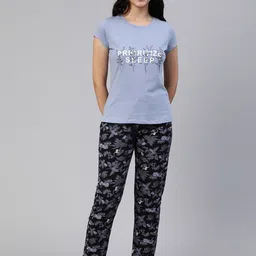 LYRA Women Floral Printed Pure Cotton Night Suit-image-36