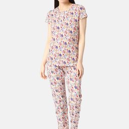 zebu Floral Printed Pure Cotton Night Suit-image-67