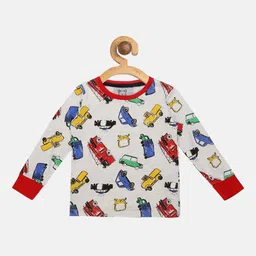 Lazy Shark Boys Grey & Red Printed Night suit image 2