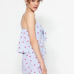 Trendyol Conversational Printed Shoulder Straps Top & Shorts image 5