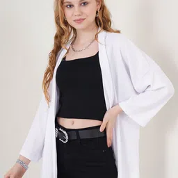 BIGDART Open Front Long Sleeves Longline Shrug image 3