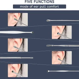 asija makeovers Good quality 6 PCS Ear Cleansing Tool Set with Keychain Box image 5