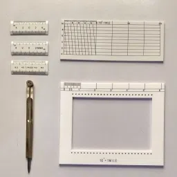 PATWARI DIAGONAL SCALE & ACRE COMB OF 16''= 1 MILE (SET OF 6) Height Gauge-17