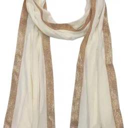 Velvet Embellished White Men Dupatta-image-63