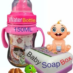 Soft Spout Sipper for Baby, Leak Proof 150ml With Powder Box Polypropylene water bottle Tongs-37