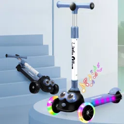 Kids Road Runner Musical LED Scooter with Adjustable Height and Safety Features-image-33