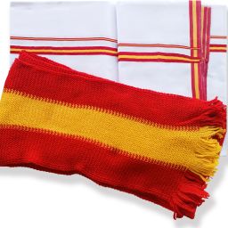 Chithra Fabrics CF TVK Party Dhoti 2.00 Meter with Muffler Set Solid Men Dhoti-image-20