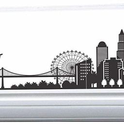 95 cm Beautiful City Split AC Self Adhesive Sticker-image-80