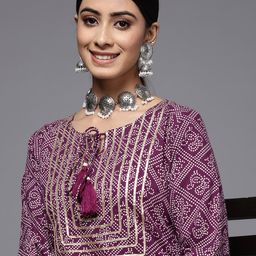 Varanga Women Ethnic Motifs Printed Gotta Patti Indie Prints Kurta-picture-29