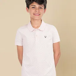 Allen Solly Junior Boys Micro Ditsy Printed Polo Collar Cotton T-shirt-image-39