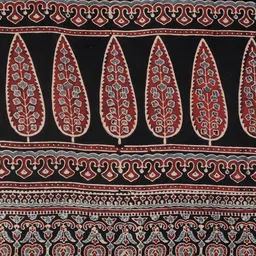 Dupatta Bazaar Black & Maroon Ajrakh Block Printed Pure Silk Dupatta image 2