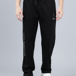 Men Printed Black Track Pants-image-47