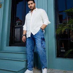 Men Regular Mid Rise Blue Jeans-image-2