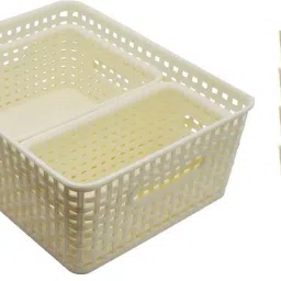 Plastic Multipurpose Premium Sturdy Storage Baskets Organiser for Kitchen | Office | Stationery | Cosmetics|Bathroom Storage Basket-12