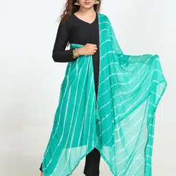 HELLA FASHIONS Leheriya Printed Chiffon Dupatta With Gotta Patti details-10