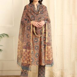 Tahiliya Ethnic Motifs Printed Cotton Dupatta-picture-4