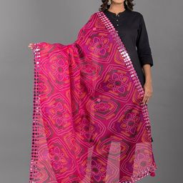Apratim Printed Dupatta with Mirror Work-21